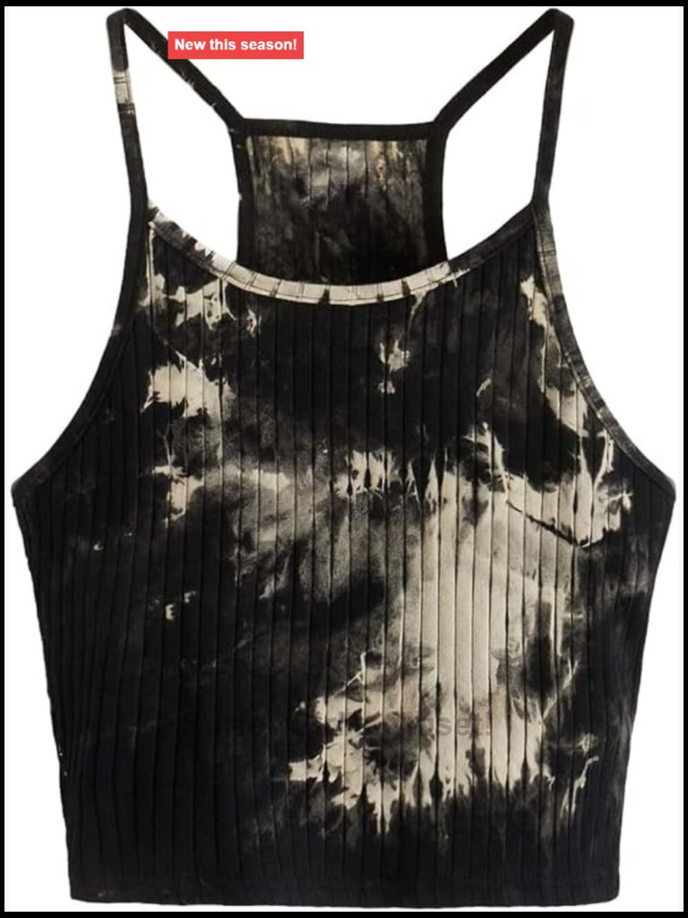 Ribbed Knit Tie Dye Sleeveless Crop Camisole Top Y2K Summer